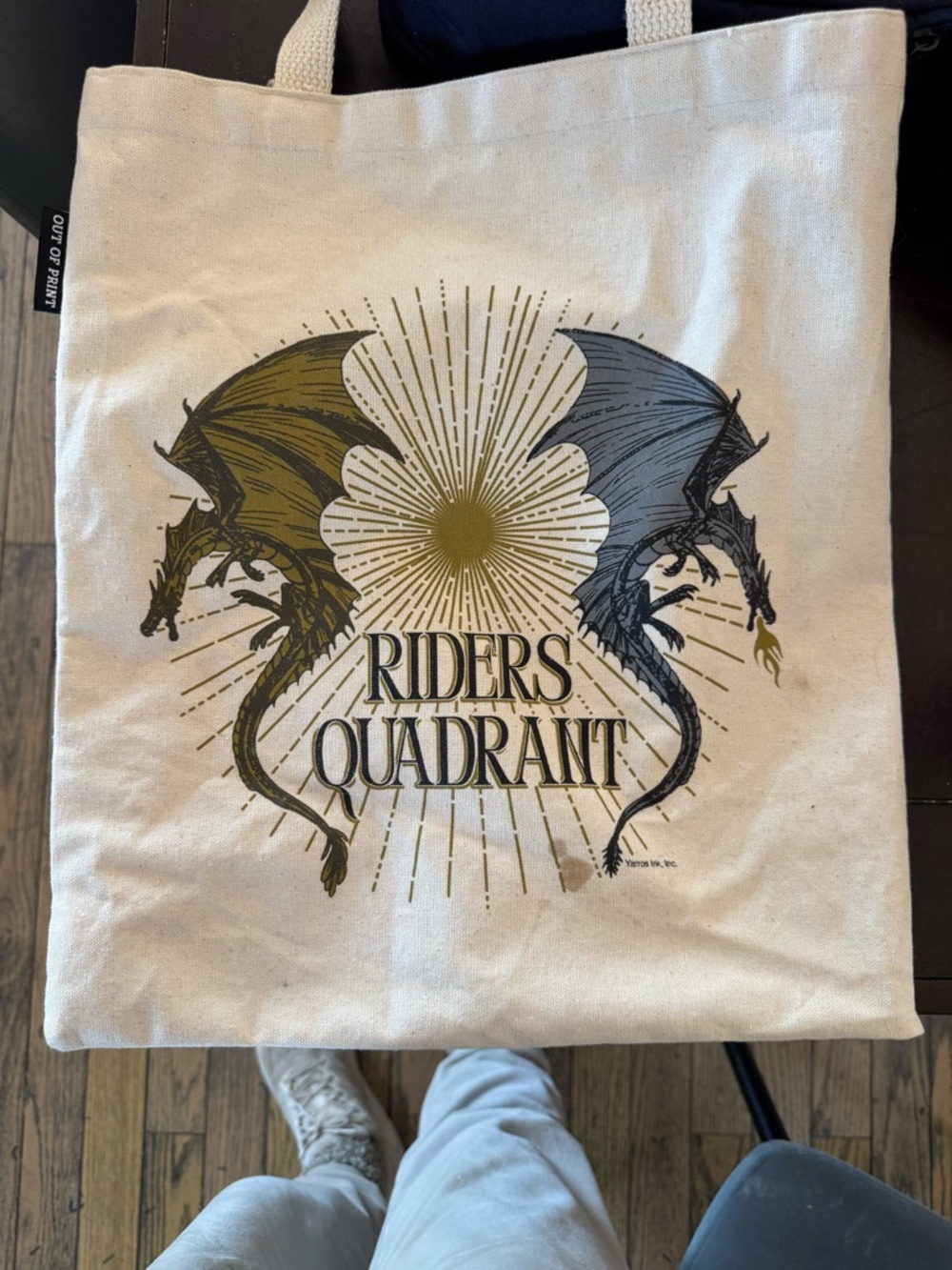 Fourth Wing Riders Quadrant Dragon Graphic Canvas Tote PLUS MYSTERY BOOK
